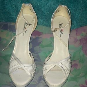 Wild Rose White Peep Toe Heels